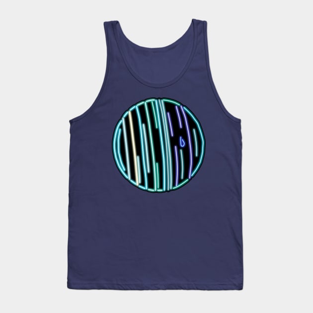 Electric Solar System Neon Uranus Tank Top by gkillerb